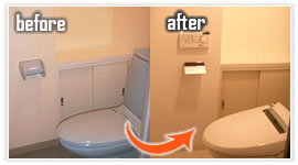 ウォシュレットトイレの施工・取り換え